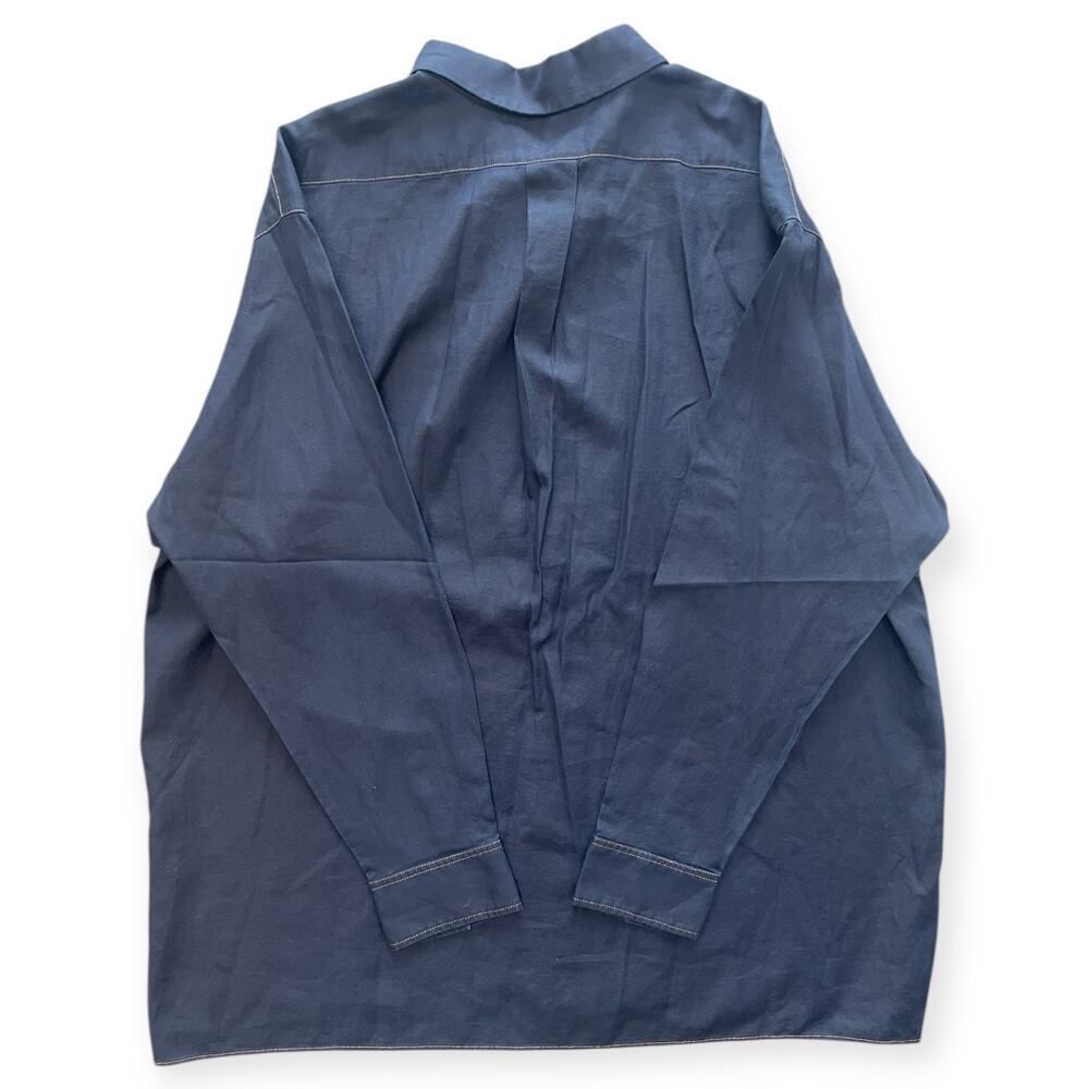 Lafayette 148 Oversized Cotton Button Down. - Picture 2 of 5